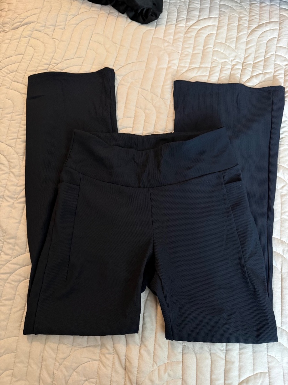 New ribbed black flare legging